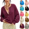 SCUSTY Womens Long Sleeve Knitting Sweater Tops Half Button Sweaters Henley Neckline Casual Lightweight Solid Pullover Knitting Comfortable Soft Womenswear SohoChic