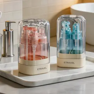 4-in-1 Travel Shampoo Bottle Set – TSA-Approved & Leakproof, Soft Squeeze Toiletry Containers for Lotion, Conditioner, and Soap. Easy to Press, Smooth Flow, Refillable Travel Size Plastic Dispenser for Airplane or Cruise.