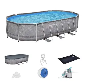Bestway Power Steel Oval Frame Pool 20ft X 12ft Filter Pump