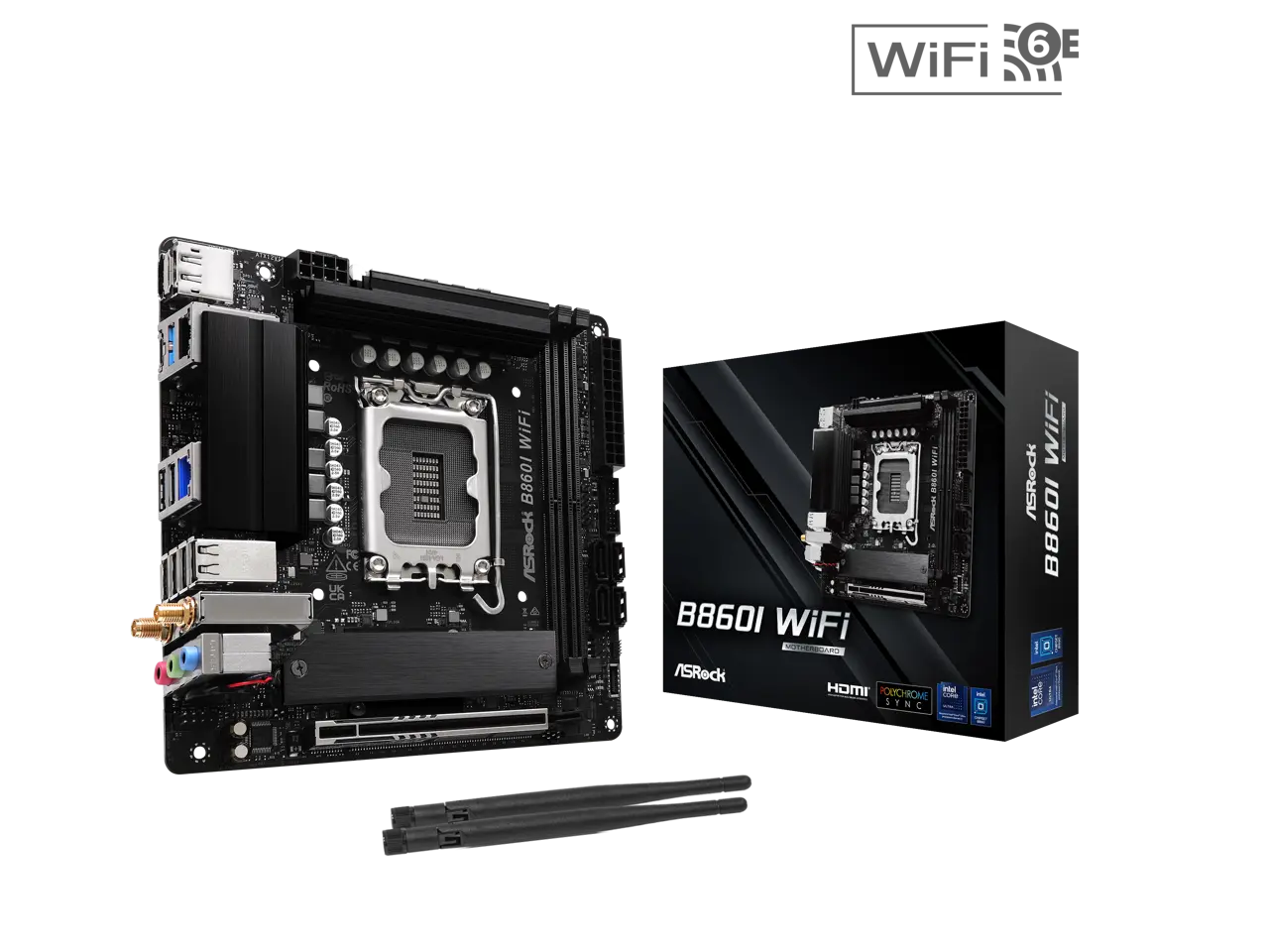 ASRock B860I WiFi LGA 1851 Intel B860 SATA 6Gb/s Intel Core Ultra DDR5 Mini ITX Motherboard