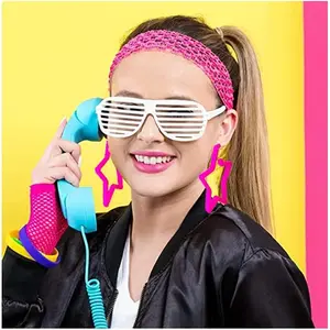 80 90s colorful star hoop earrings Colorful Big Hoop Earrings Retro Neon Earrings Dangle Earrings for Women