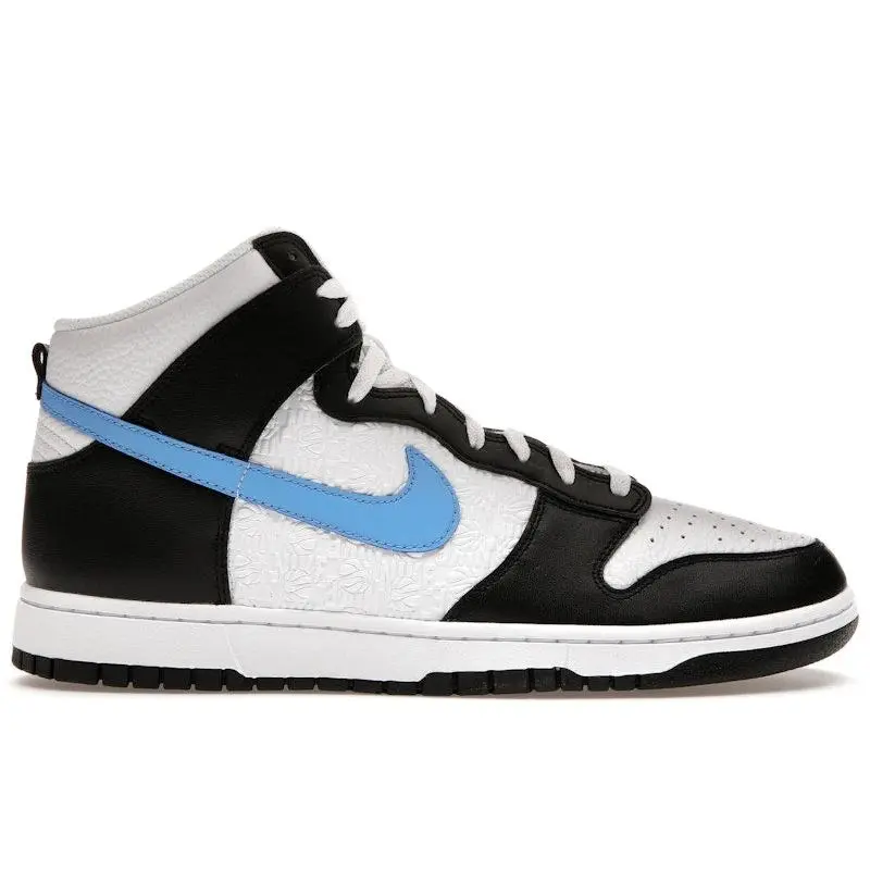 Nike Men's Dunk High Retro FLC Black University Blue White, from StockX
