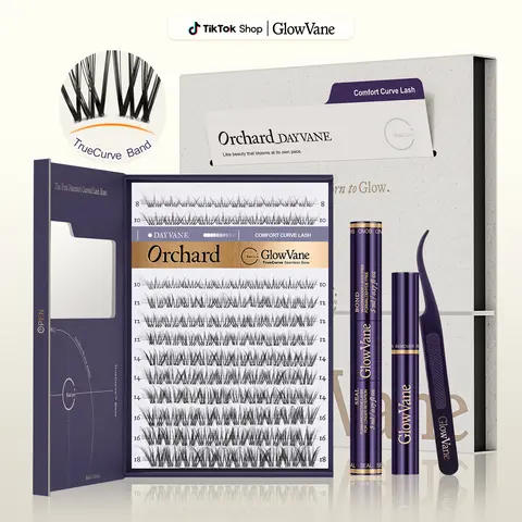 【NEW】GlowVane TrueCurve DIY Lash Clusters Kit - 0.03mm Curved Lash Clusters, DDCurl Shape 8-18mm Soft Lightweight, Seamless Natural Fit No Eye Strain for Beginner Adults