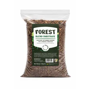 Natural Forest Blend Substrate Premium Terrarium Reptile Bedding 4 Quarts for Frogs, Geckos, Reptiles, Amphibians & Invertebrates