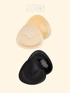 4Pcs Adhesive Bra Pads Inserts, Push Up Breast Enhancer  Inserts, Sticky Bra Padding for Sports Bra, Swimwear, Bikini, Wedding Dress & Everyday Outfits, Anti-Sagging Lifting Pads