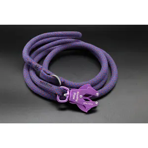 Blue/Red - Identifies as Purple - Upcycled Climbing Rope Dog Leash