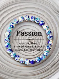 Blue Raindrop Stone Crystal Bracelet, Passion Energy, Chakra Healing Crystals, Artist Entrepreneur Lover Exclusive, Solar Plexus Chakra Activator