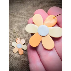 Orange Daisy Hoop Earrings Tennessee Vols University of TN Volunteers Custom Earrings