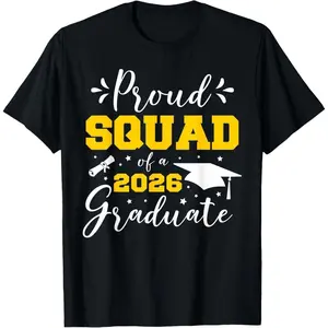 Proud Squad of A 2026 Graduate Matching Senior Graduation T-Shirt