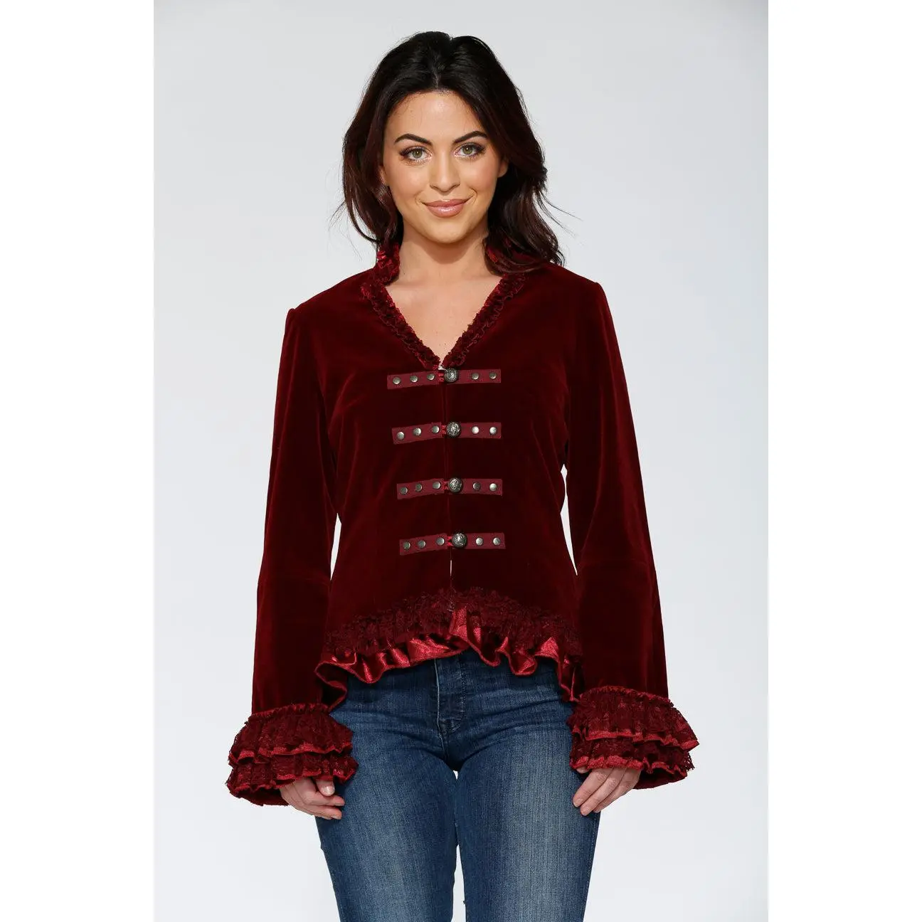 30101 Gloria Jacket in Burgundy Velvet