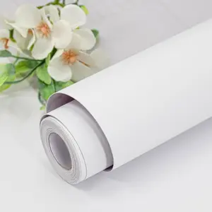 White Wallpaper Peel and Stick Matte White Contact Paper 15.7inch x 118.1inch Pule Color Self Adhesive Wallpaper Matte Pure Waterproof Decorative Wall Paper for Cabinet Shelf Liner