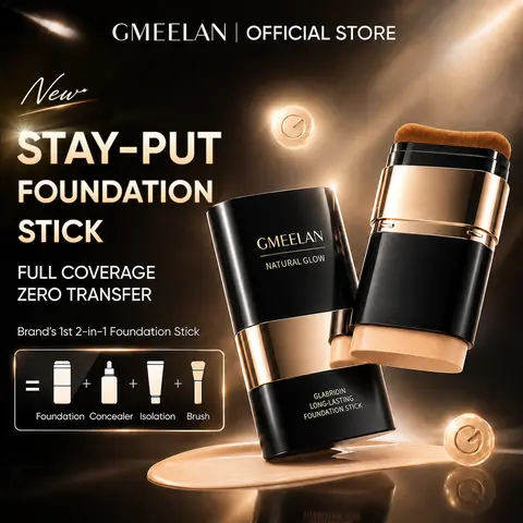GMEELAN New Glycyrrhizin Skin-Care Foundation Stick (16g) - Contour Stick, Full Coverage Soft Matte, 24H Long-Wear, Brightens While You Wear, Natural Look, Even Coverage for Redness, Layer-Friendly, No Heaviness, All Skin Types