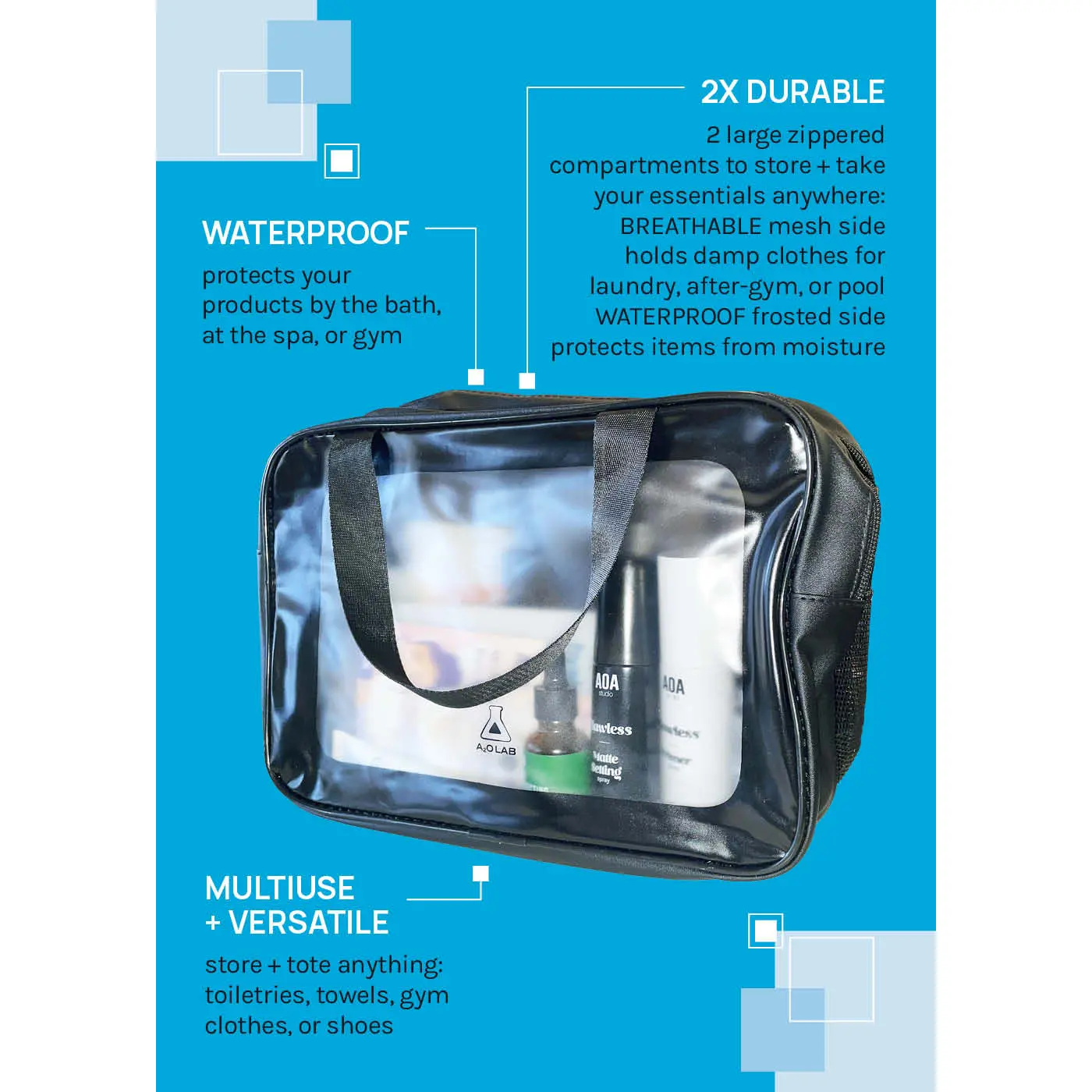 a2o Lab Large Travel Makeup Bag - TikTok Shop