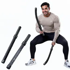 Ropeless Battle Rope - Strength & Cardio Trainer for Home Gym - Quiet Portable Steel Handle Construction - Compact 20 Inches - Premium Material - Ideal for Fitness Enthusiasts Workout Equipment Training Equipment