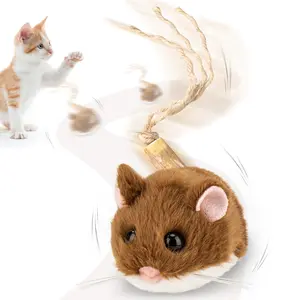 Migipaws Interactive MigiMouse Cat Toy 360° Rolling & Spin with Wiggling Tail for Indoor Cats Smart Motion Sensor, Realistic Squeak, Rechargeable Plush Kitten Toy