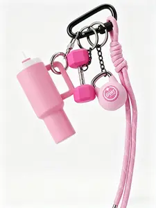 Mini Water Bottle & Dumbbell Bag Charm Multiple Colors Available Fitness-Themed Braided Rope Keychain Trendy Sporty Style Niche, Distinctive, And Versatile Suitable For Fitness Enthusiasts And Those Who Favor An Athletic Style For Bags And Keys