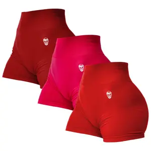 Gymreapers 3 Pack Infinity Seamless Scrunch Shorts for Women Moisture Wicking Breathable Workout Shorts with Diamond Gusset Crotch No Front Seam High Waist Two Tier Waistband Squat Proof Compression Fit Gym Yoga Training Athletic Activewear