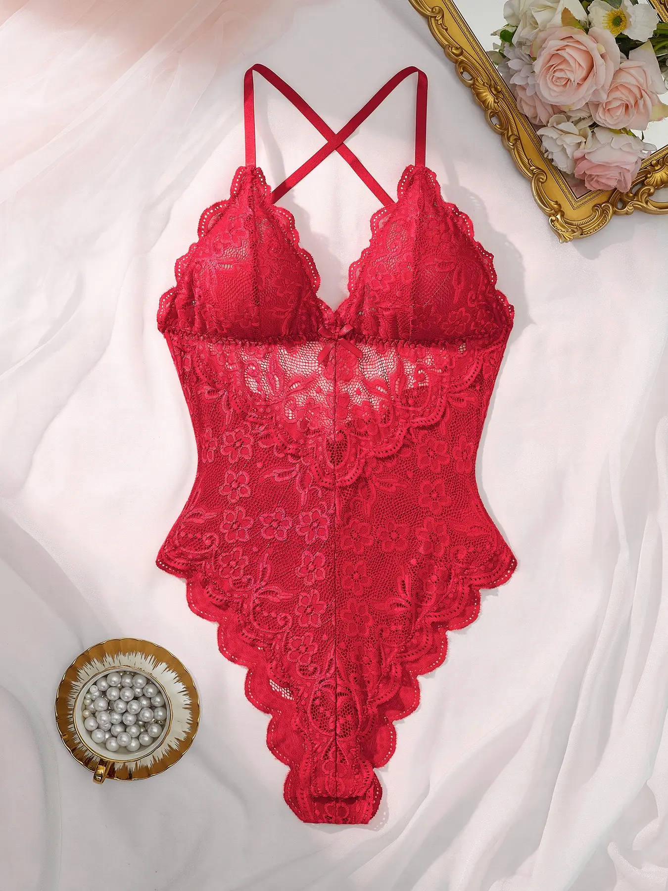 Sexy European Style Hollow Out Lace Bodysuit, Women's Sheer Lingerie, Elegant & Alluring Design, Perfect for Nightwear - TikTok Shop Sexy European Style Hollow Out Lace Bodysuit, Women's Sheer Lingerie, Elegant & Alluring Design, Perfect for Nightwear - TikTok Shop