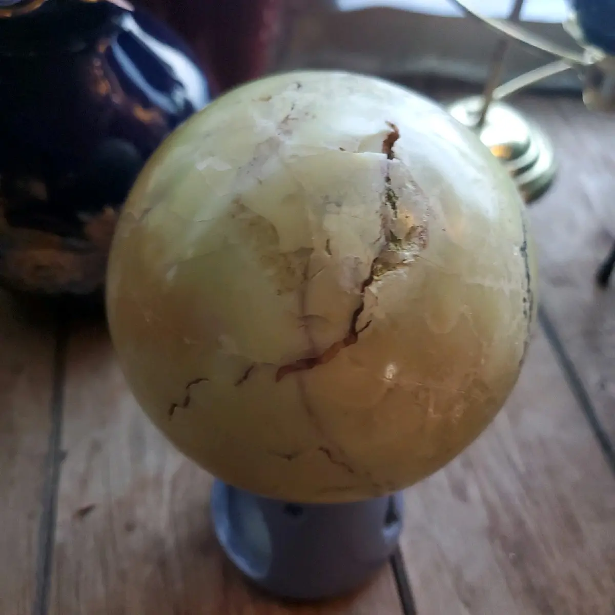 Large Green Opal Sphere for Home Decor and Ornaments