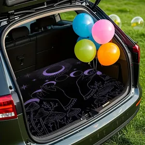 Made of crystal velvet with the pattern of Purple Moon Witch Trace, it is durable and easy to clean, keeping the vehicle clean and tidy.Upholstery protection for SUVs, trucks and cars-hard-wearing, non-slip, car boot mat