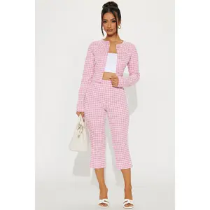 Aurora Tweed Capri Set - Pink/combo