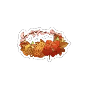 Die-Cut Stickers - Autumn Floral Crown Sticker, Hobbit-Inspired Rustic Fall Design, Planner Decor, Tolkien-Inspired Gift, Cozy Laptop