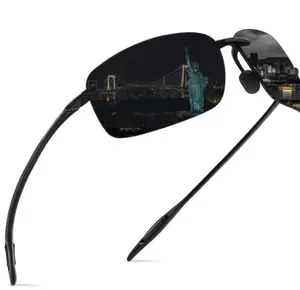 Ultralight Polarized Sports Sunglasses Tr90 Rimless Frame for Horse Riding Outdoors Running Fishing Baseball Driving Shades pilot fashion