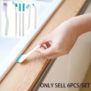 6pcs/set Powerful Gap Cleaning Brush, Multifunctional Crevice Brush Available, Effective Stain Removal, Long Handle, Narrow Edge, Durable, a Cleaning Expert