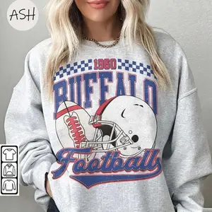 Vintage 90s Buffalo Football Vintage Sweatshirt Tee, Buffalo Crewneck Sweatshirt, Buffalo New York, Buffalo Fan Gift Sunday Football, #BBbill merch, Sunday Football Gift