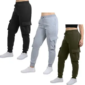 3-Pack Women's Fleece Lined Cargo Jogger Sweatpants (S-2XL) 3-Pack Women's Fleece Lined Cargo Jogger Sweatpants (S-2XL)