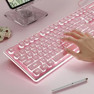 EWEADN GX710 Gaming Keyboard wired LED-backlit, black Office keyboard silent full size, ergonomic design keyboards slim, Compatible with Windows/Laptop/ PC peripherals, suitable for e-sports gamers, school dormitory, study and work