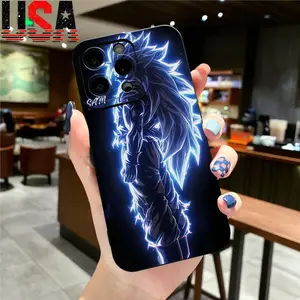 G-Glowing Anime W-Warrior Cool Design Case for iPhone 17 Air 16 15 14 13 12 11 Pro Max Plus  TPU Anti-Shock Lightweight Protection Black
