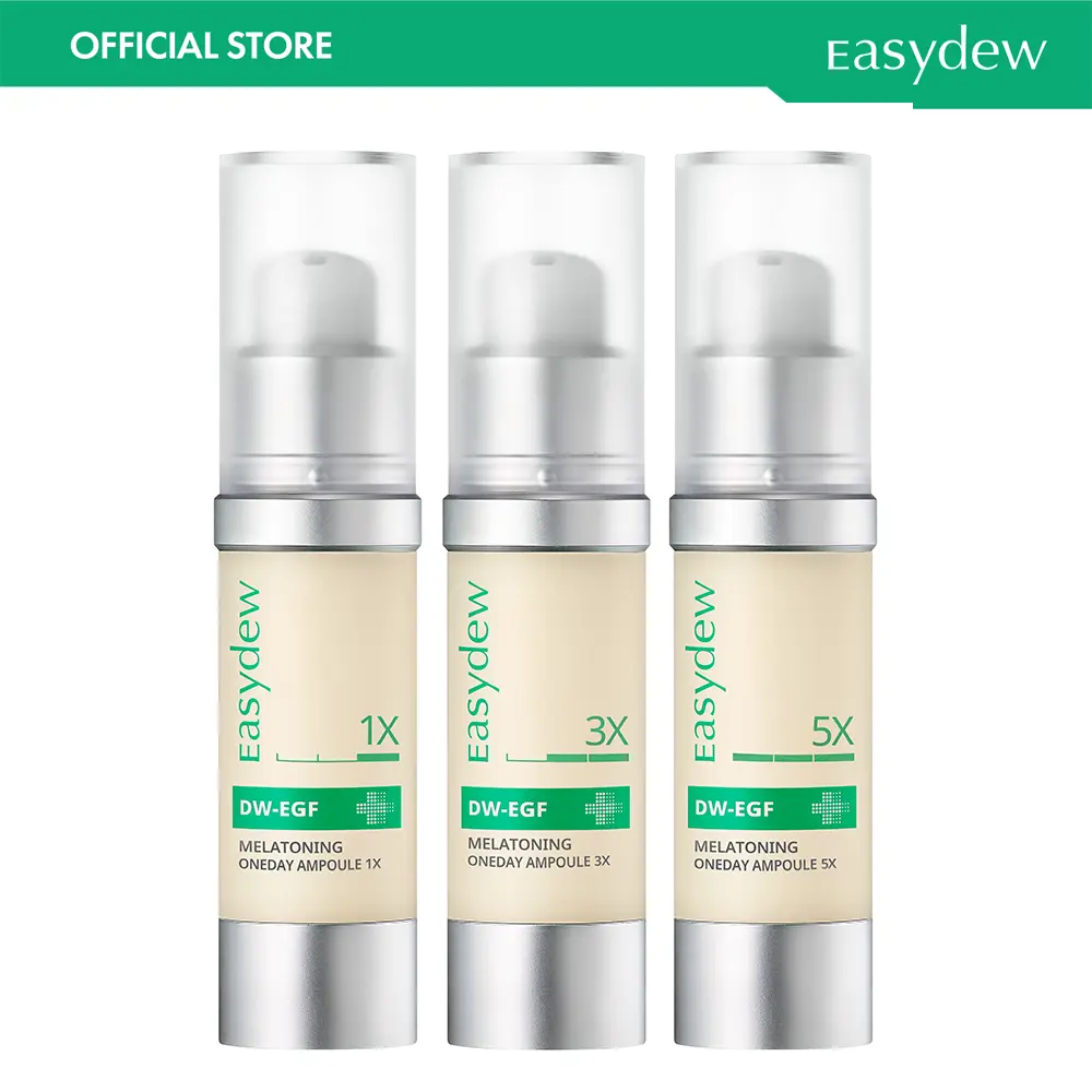 [Easydew] EGF Blemish Care Package - DW-EGF Melatoning Ampoule (Bundle of 3 - EGF-1X,3X,5X) - Official Product 99% Pure EGF Peptide Hydrating Serum with Niacinamide & Glutathione for Uneven Skin - Dark Spot Remover - Korean Skin Care Olive Young