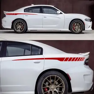 2pcs Universal Racing Side Skirt   - Long Stripe Modified  Door Side  - For  Enthusiasts - Enhance  Appearance - Perfect Gift for  Owners Car Stickers