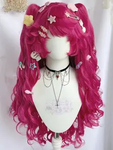 Hot Selling Wig 28 Inch Long Lolita Style, Curled Design, Two Part Ponytail, Suitable for Role Playing and Anime Lovers, Durable Premium Material, Synthetic Wig