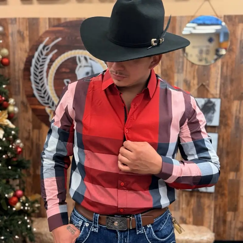 Men shirt red