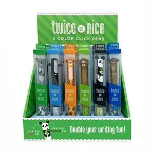 Twice As Nice Cute Creatures 2 Color Click Pen Display of 30