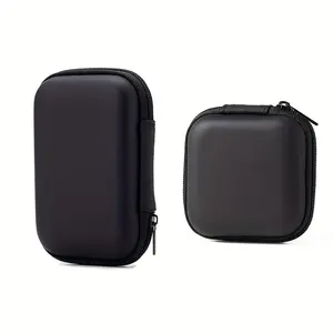 2pcs Hard Shell Electronic Organizer Case, Portable Zipper Pouch For USB Cables, Chargers, Earbuds, Compact Protective Storage Bag For Daily Use