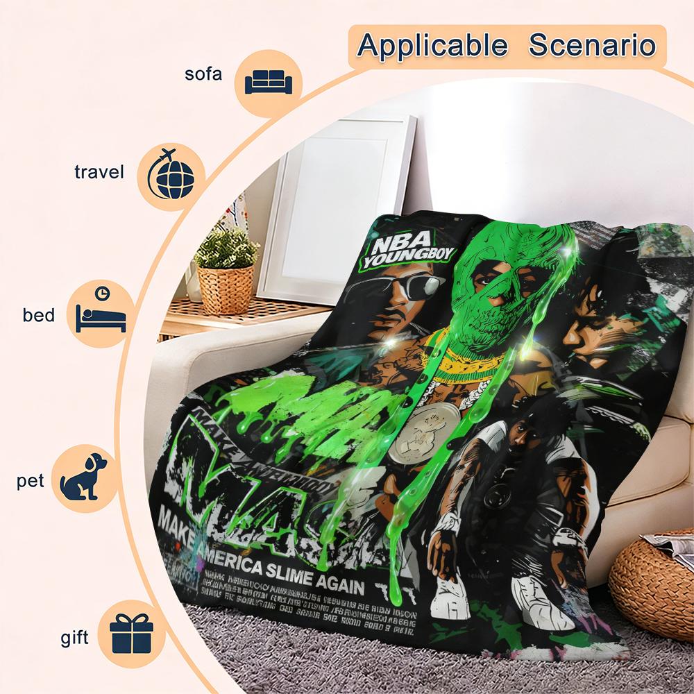 Countdown Sale! NBA YoungBoy MASA | Premium Flannel Throw Blanket | Make America Slime Again | Ultra-Soft & Cozy for Hip-Hop Fans Suitable for all four seasons A gift suitable for fans, friends and children and it can express deep love.