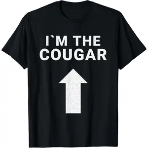 I´m with the Cougar Humor Halloween Birthday Gift T-Shirt,Made in USA