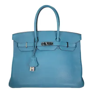 Pre-owned HERMÈS Togo Tote Bags 35cm Birkin Bag Blue Cobalt
