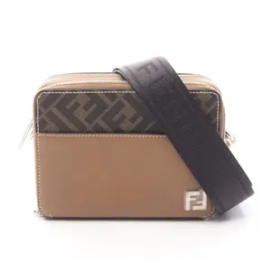 Pre-owned FENDI Plastic Shoulder Bags Square FF Coated Canvas Shoulder Bag