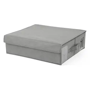 Foldable Linen Storage Box for Queen or King Bed, Large Capacity Organizer for Sheets Pillows Quilts, Bedding Container