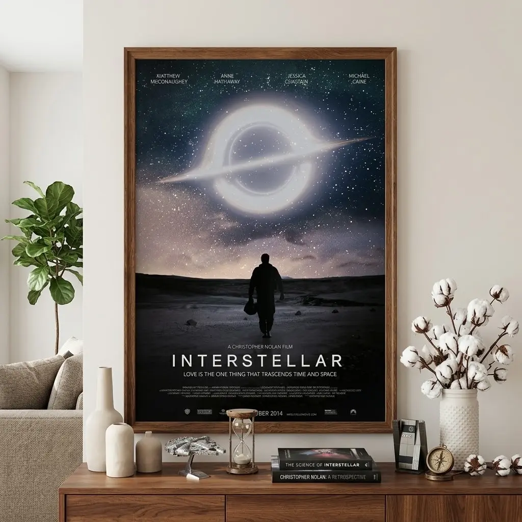 Interstellar Movie Poster No Frame, Space Wall Art, Cosmic Galaxy Decor, Sci Fi Film Inspired Print, Astronaut Room Artwork Gift