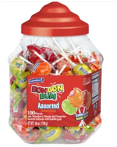 COLOMBINA BON BON BUM POPS ASSORTED JAR 6/100CT UPC 17702011120998 COLOMBINA BON BON BUM POPS ASSORTED JAR 6/100CT UPC 17702011120998