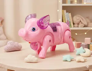Cute Pig Toy with Light and Music Walking Design for Kids 3+ Outdoor Park Play Pop Edition