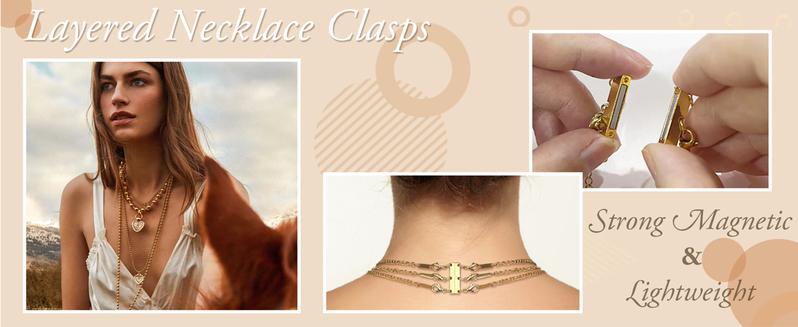 Necklace Layering Clasp 18K Gold Necklace Separator for Layering Magnetic Multiple Necklace Clasps and Closures for Women Necklace