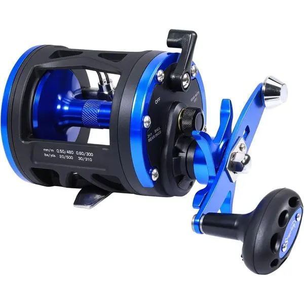 Trolling Reel & Conventional Fishing Reel - Saltwater Level Wind Reel with Smooth Drag, Heavy Duty Boat & Ocean Fishing Reel for Sea Bass, Grouper, Salmon