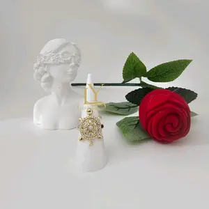 LaYaiBoutique #1758 Turtle Ring 14k Gold Plated High Quality Fashion Jewelry with Red Rose Accent