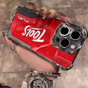 Milwaokaa Tools Electric Drill Red Creative Pattern Aesthetic Electroplated TPU Casing For iphone 16 15 14 13 12 11 X XS PRO PLUS MAX Four Corners Anti-Fall Soft Silicone Gift Shockproof Protection Anti-Drop Protective Protector Phone Cases Shell Cover